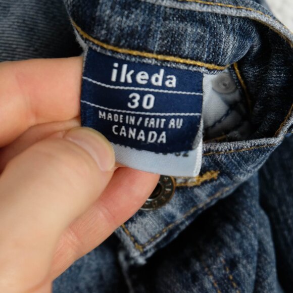 Ikeda Jeans Womens 30 700 Series Cropped Straight Leg Medium Wash Denim 90s Ple - Picture 10 of 11